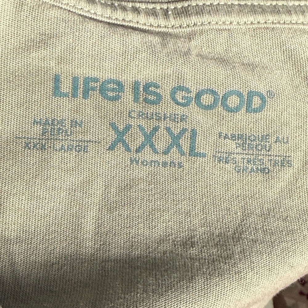 Life is Good "Less Is S'More" Olive V-Neck Women's Crusher Tee Sz XXXL - Picture 6 of 6
